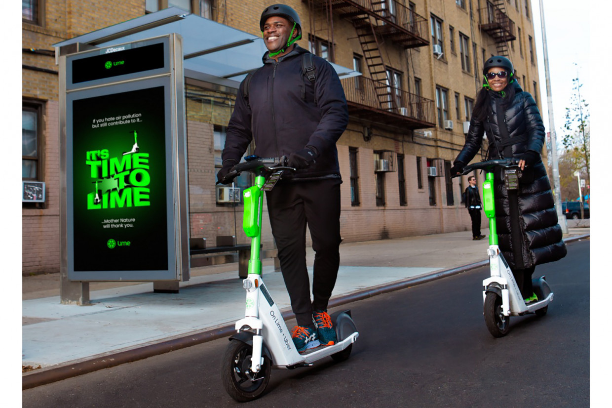 Lime bikes store and scooters